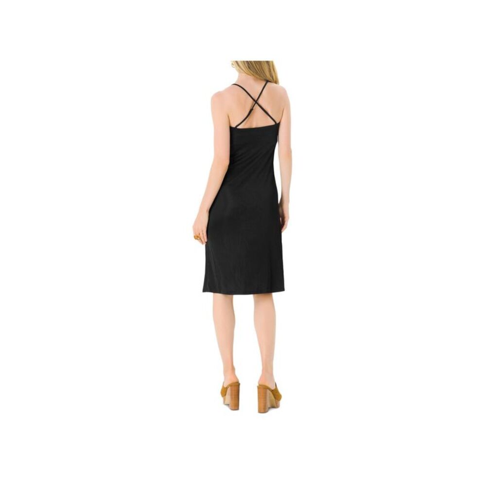 LEOTA Womens Black Adjustable Straps Spaghetti Strap Sheath Dress L - Picture 2 of 2
